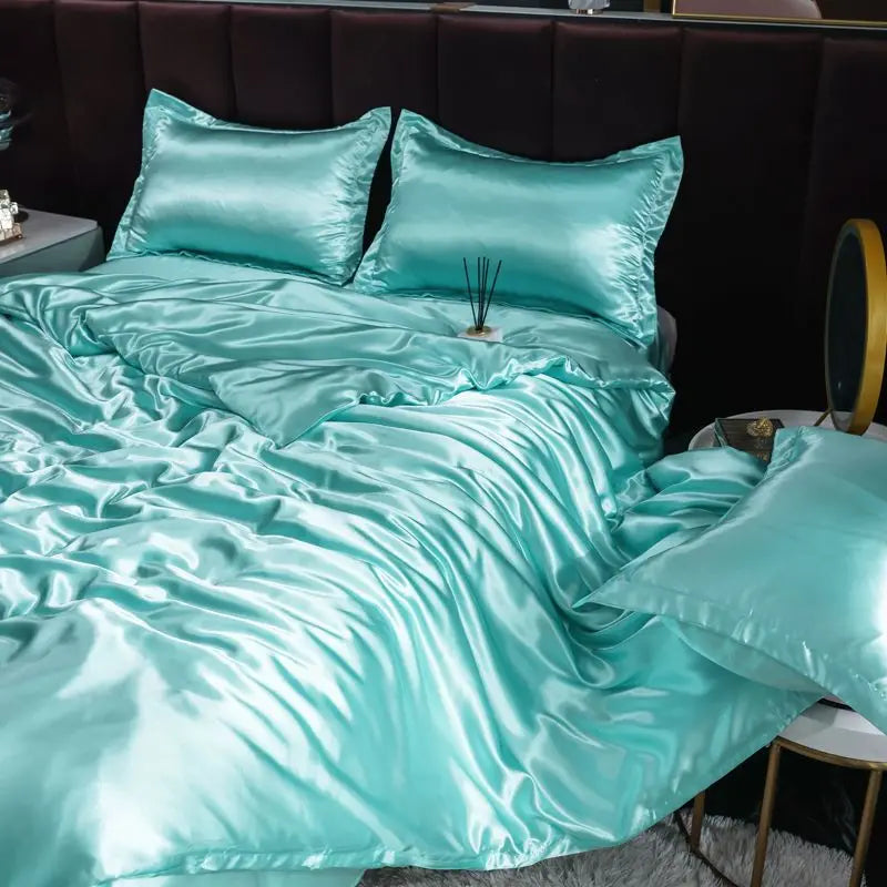 Ice Silk Duvet Cover Set