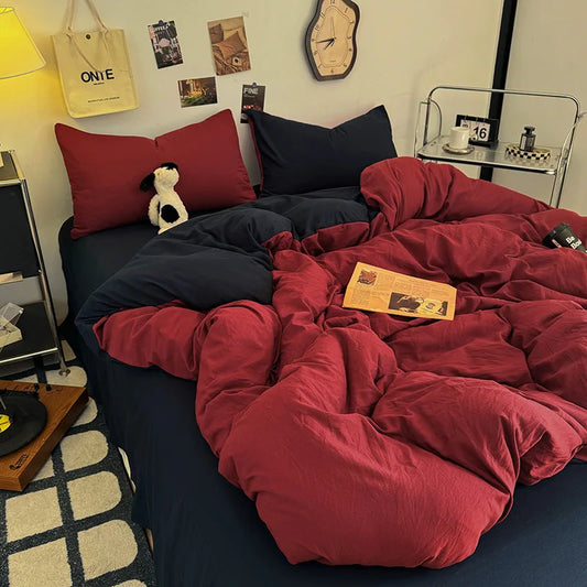 Two-Tone Washed Cotton Bedding Set