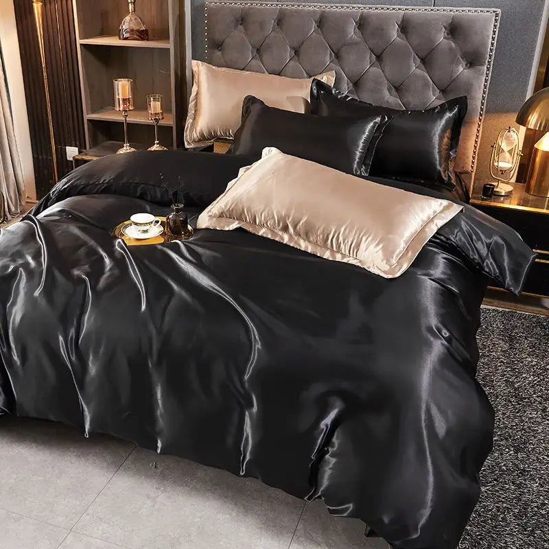White Satin Rayon Duvet Cover