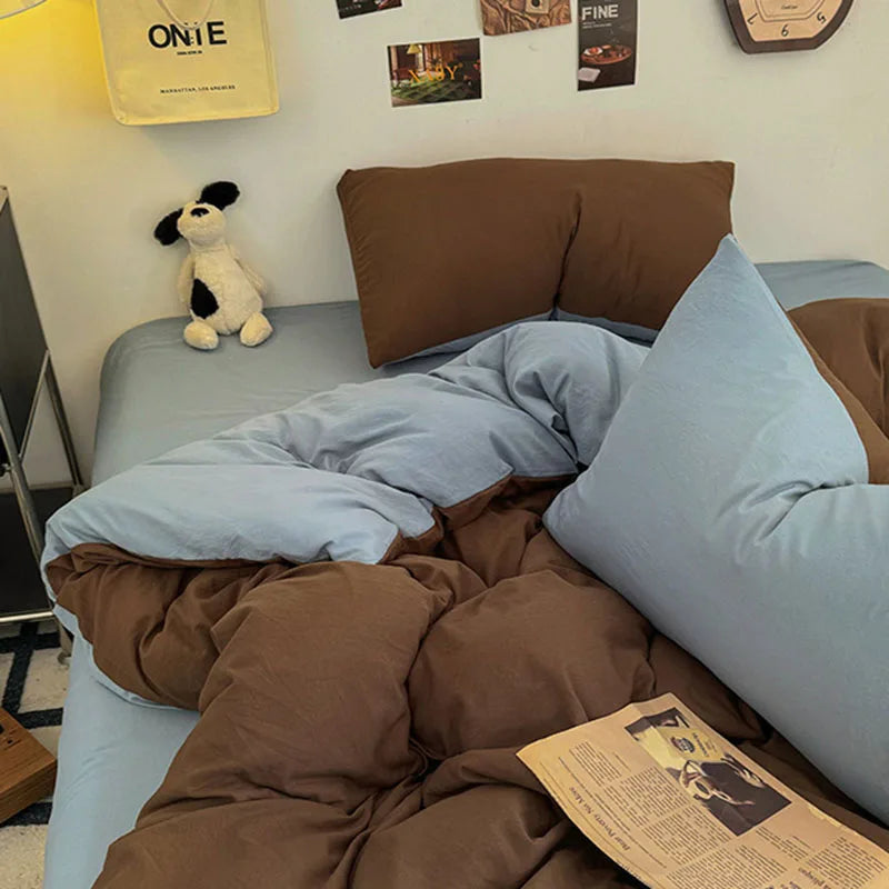 Two-Tone Washed Cotton Bedding Set