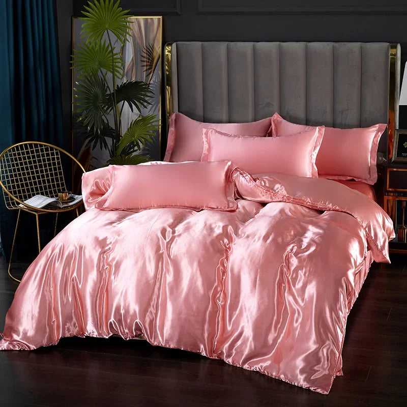Solid Silk Bedsheet Set