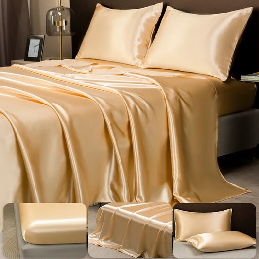 Solid Satin Luxury Sheet Set