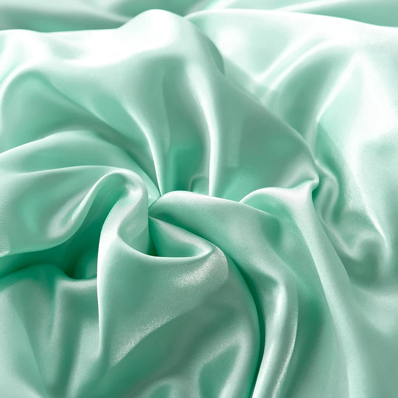 Solid Satin Bed Sheet Set