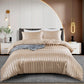 Ivory Striped Satin Duvet Set
