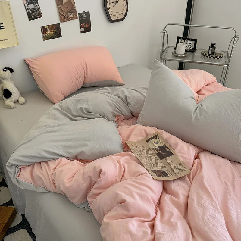 Two-Tone Washed Cotton Bedding Set
