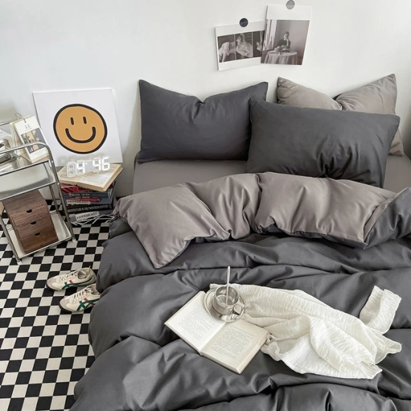 Solid Washed Cotton Bedding Set
