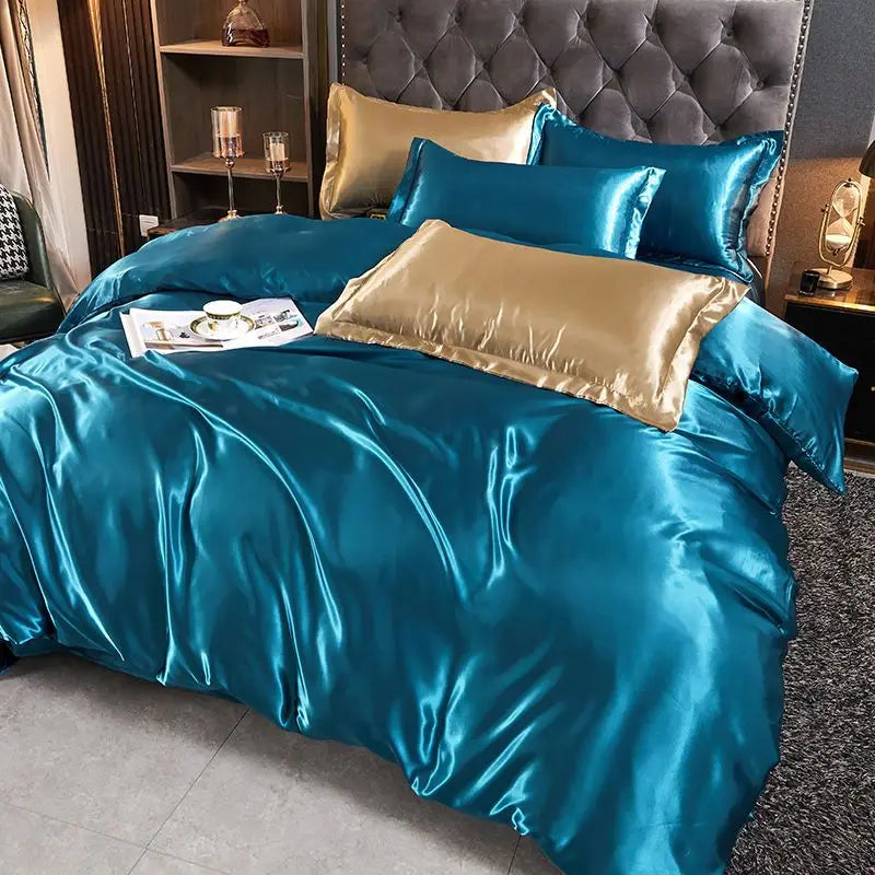 White Satin Rayon Duvet Cover