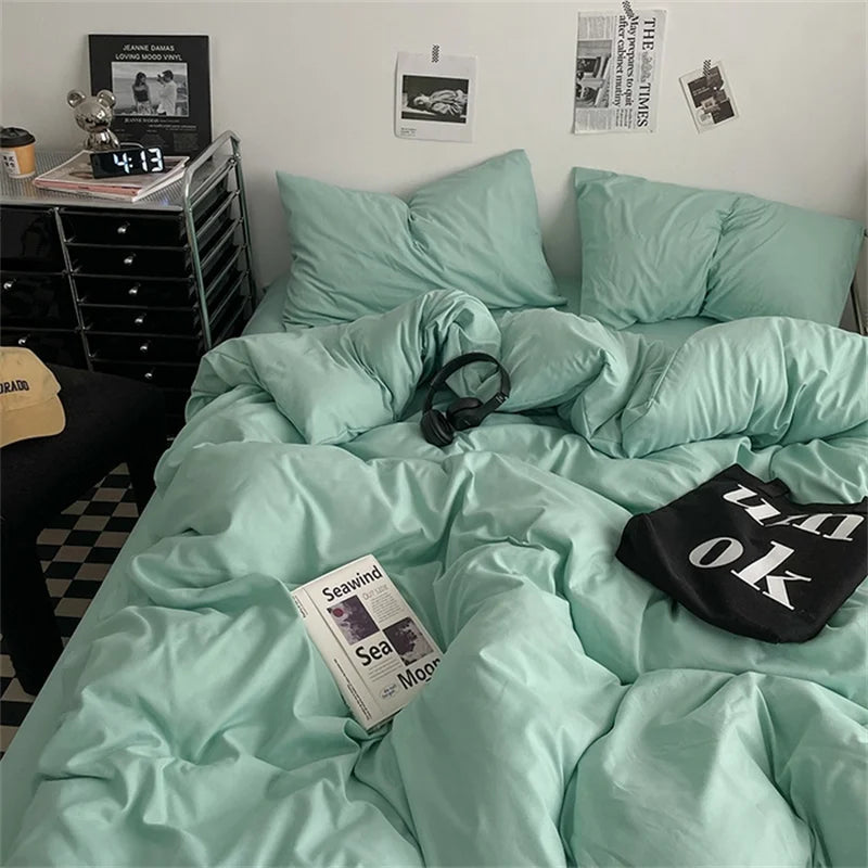 Washed Cotton Linen Bedding Set