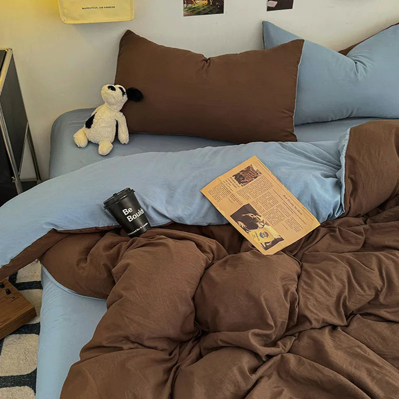 Two-Tone Washed Cotton Bedding Set