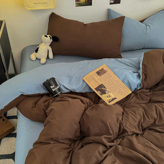 Two-Tone Washed Cotton Bedding Set