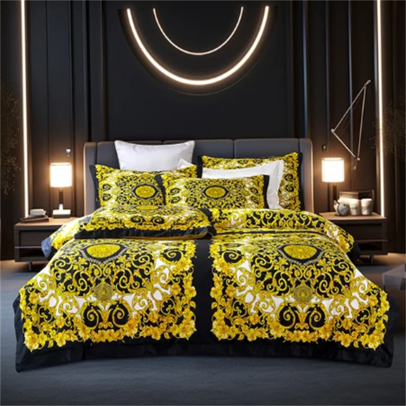 Baroque Print Linen Bedding Set