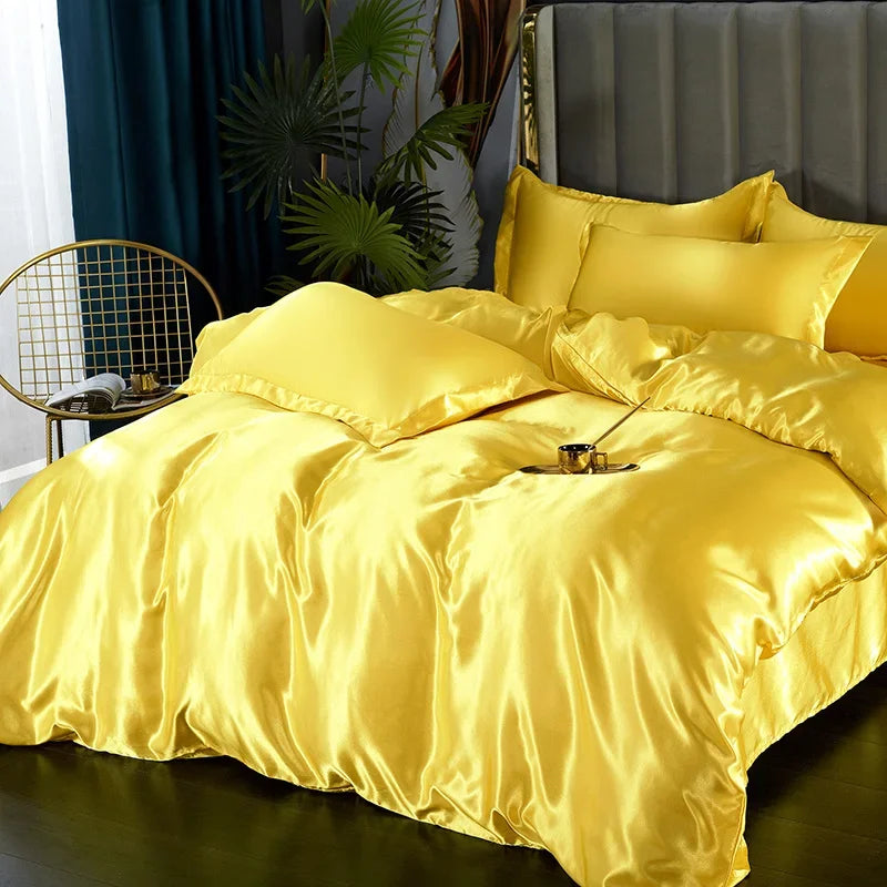 Solid Silk Bedsheet Set