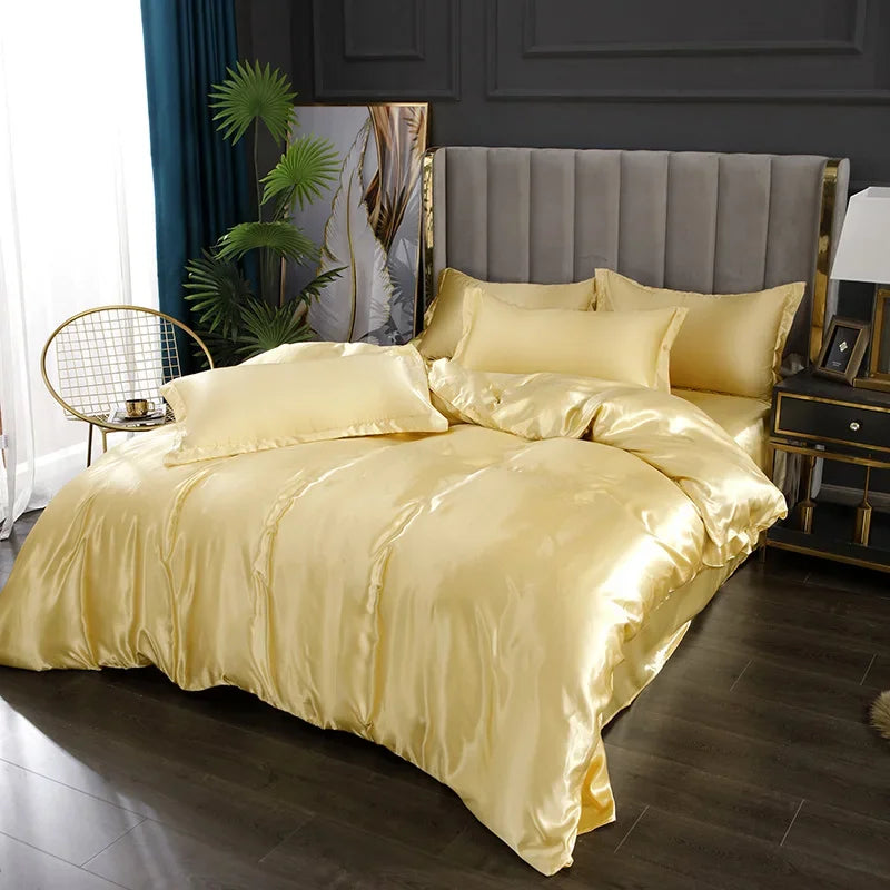 Solid Silk Bedsheet Set