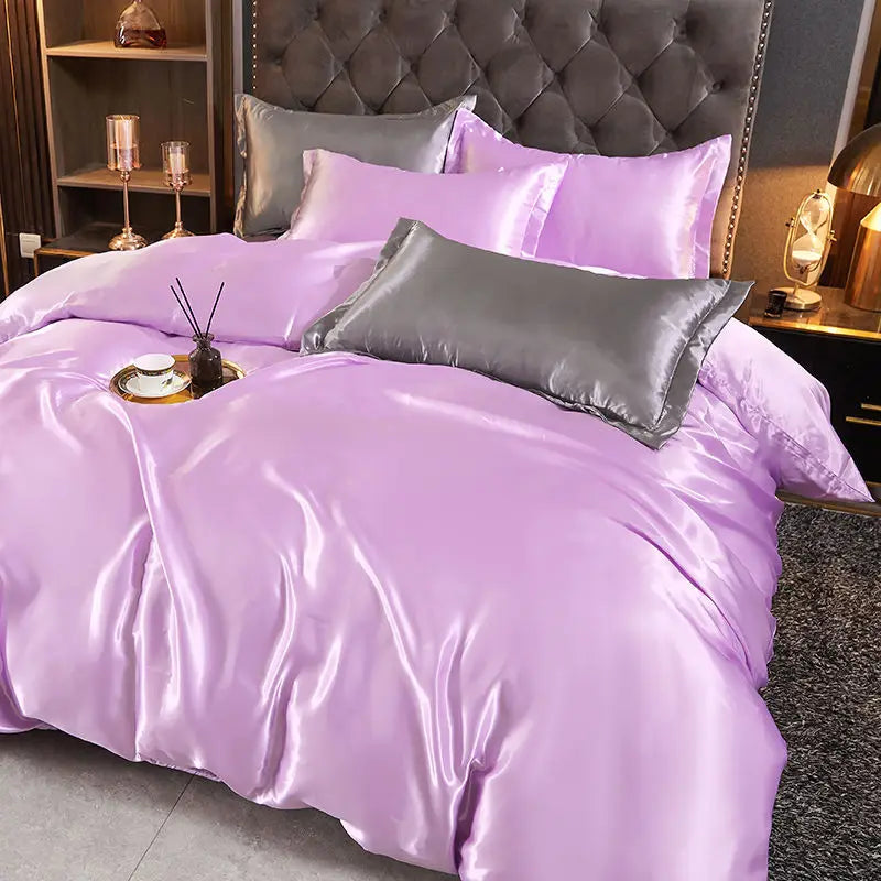 White Satin Rayon Duvet Cover