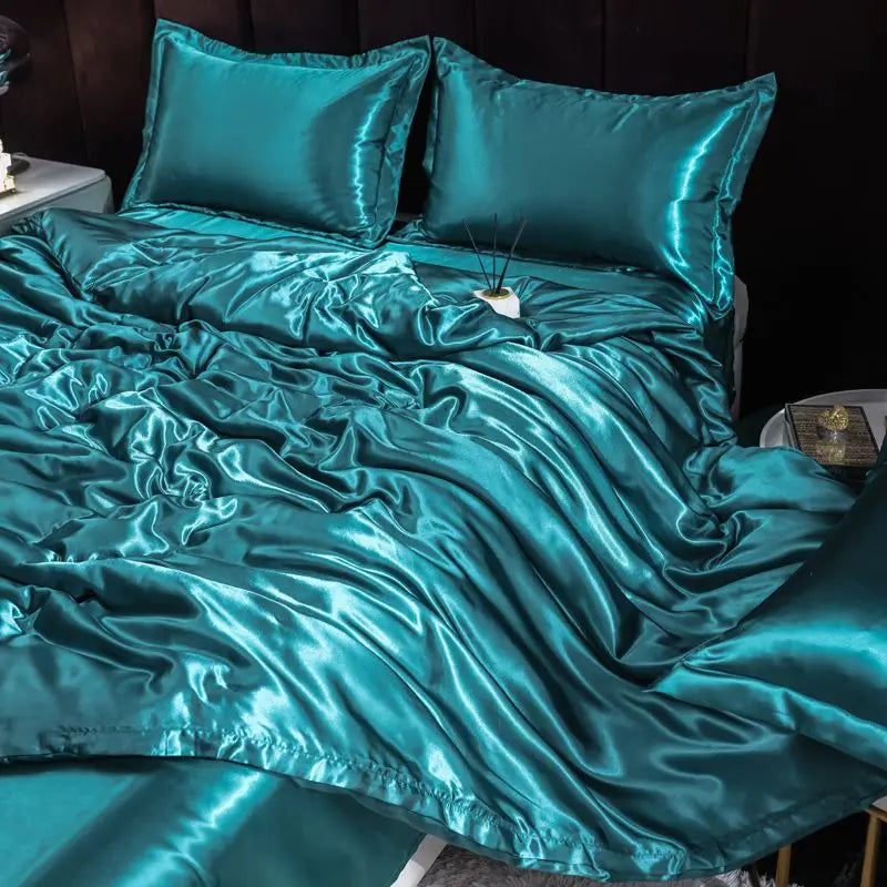 Ice Silk Duvet Cover Set