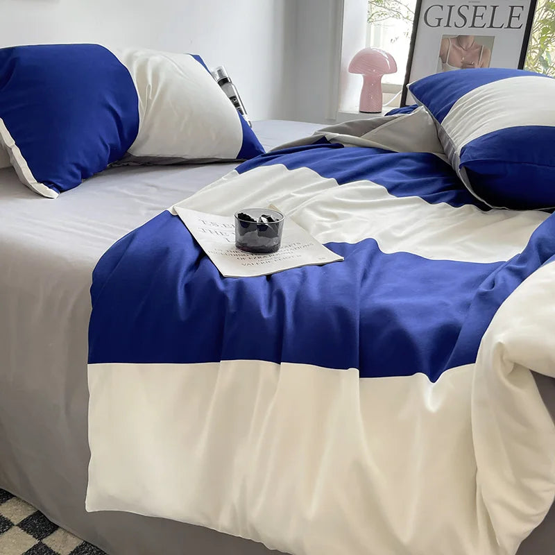 Striped Dot Linen Bedding Set