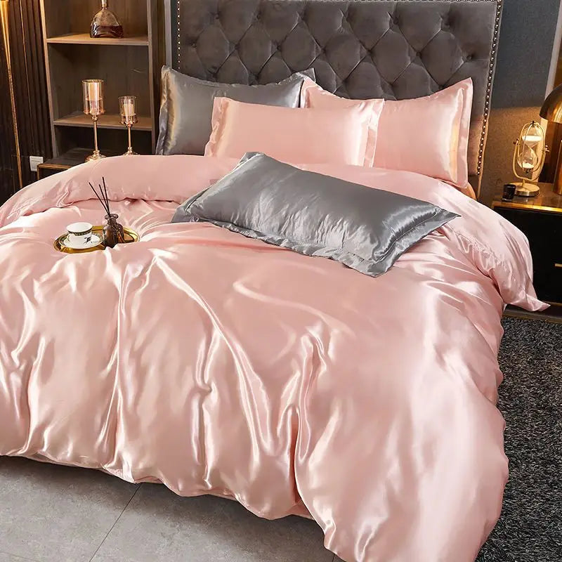 White Satin Rayon Duvet Cover