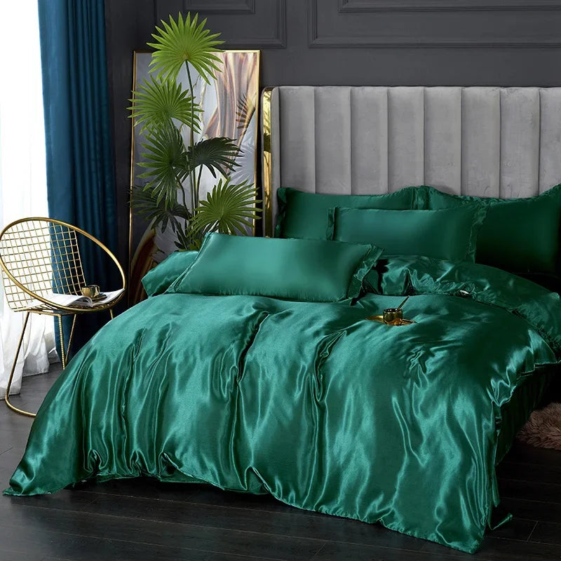 Solid Silk Bedsheet Set