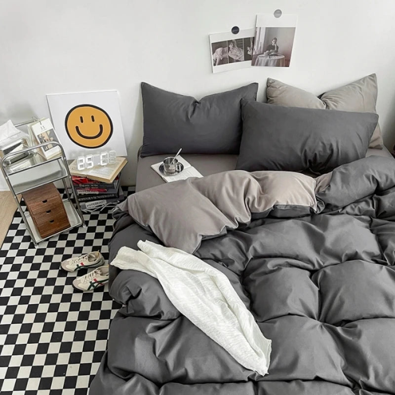Solid Washed Cotton Bedding Set