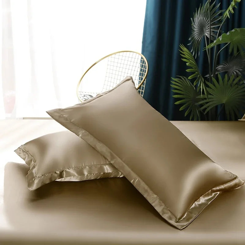 Solid Silk Bedsheet Set