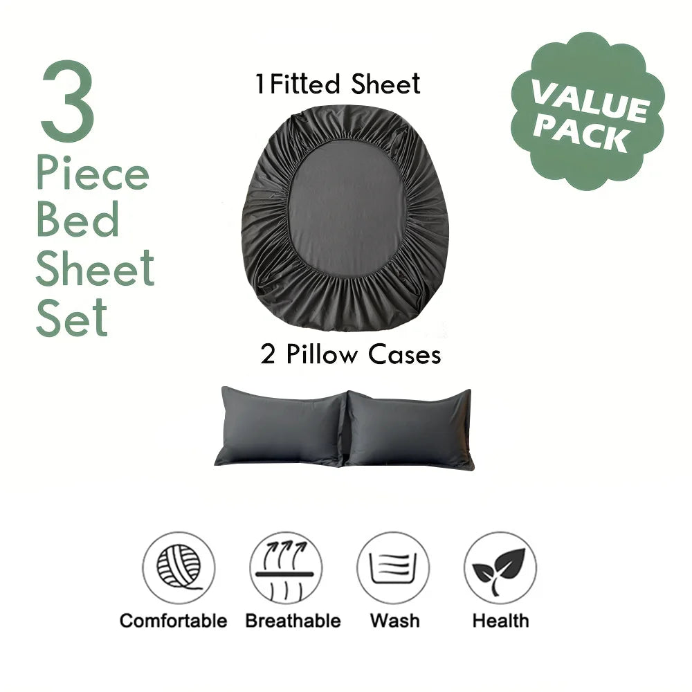 Cotton Fitted Sheet Set