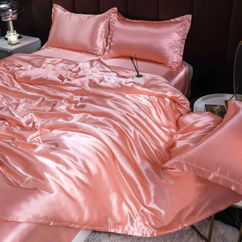 Ice Silk Duvet Cover Set