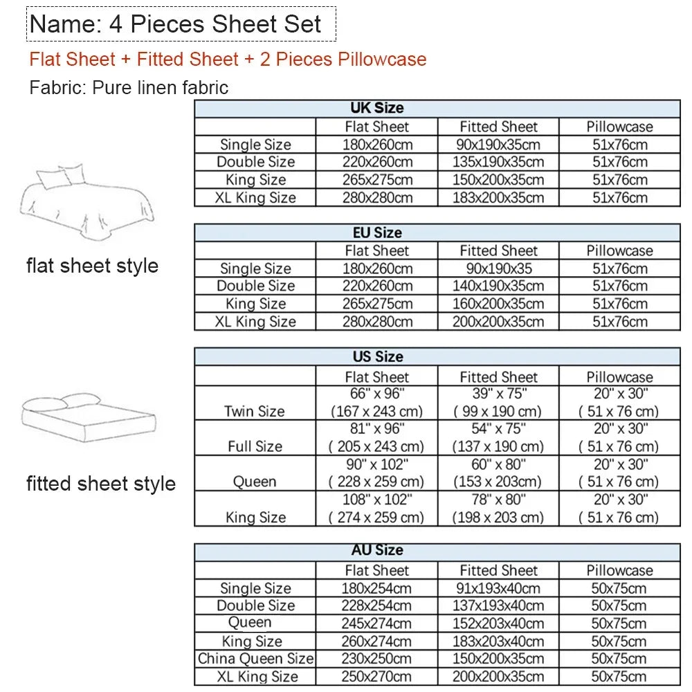 Pure Linen Sheet Set