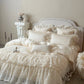 Beige Lace Cotton Bedding Set