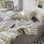 Striped Dot Linen Bedding Set