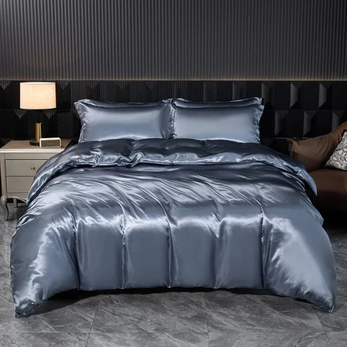 Solid Silk Satin Bedding Set