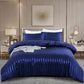 Ivory Striped Satin Duvet Set