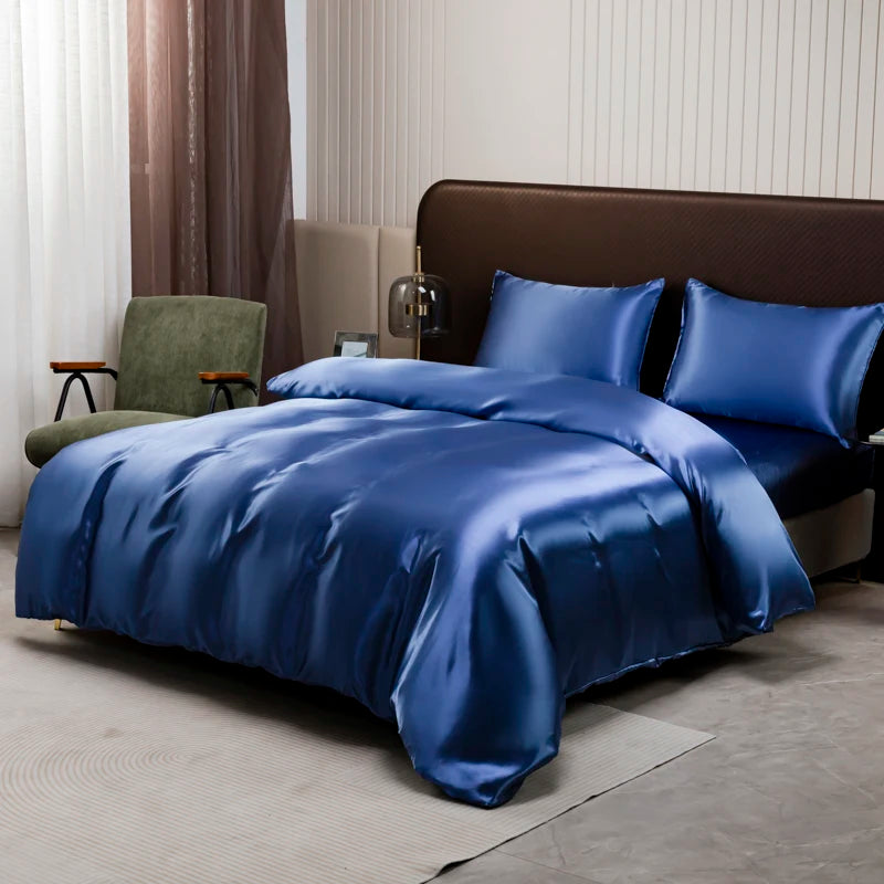 Black Ice Silk Duvet Set
