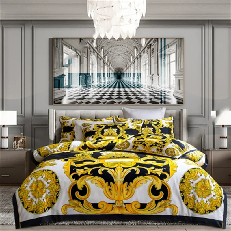 Baroque Print Linen Bedding Set