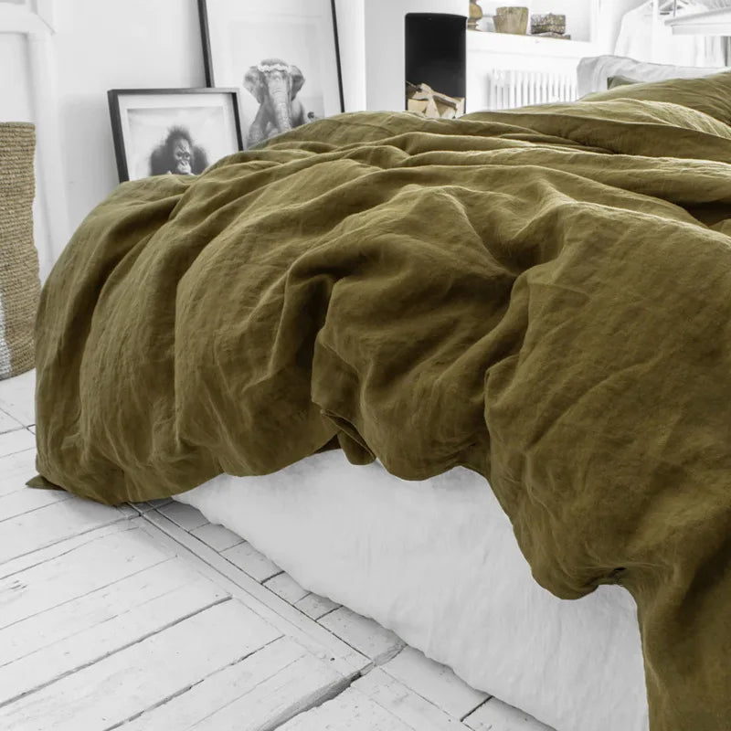 Stonewashed Linen Cover Set