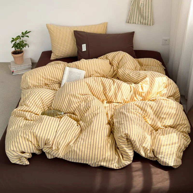 Striped Cotton Duvet Cover