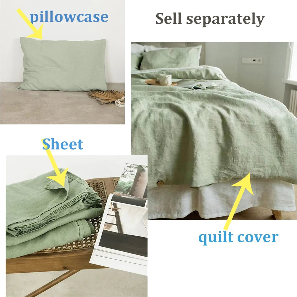 Stonewashed Linen Cover Set