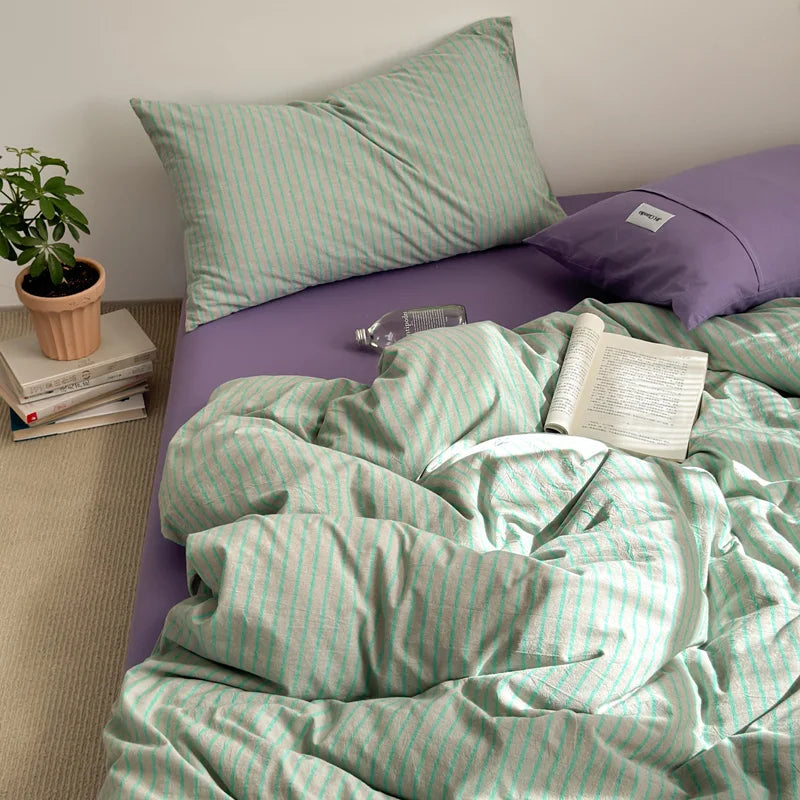 Striped Cotton Duvet Cover