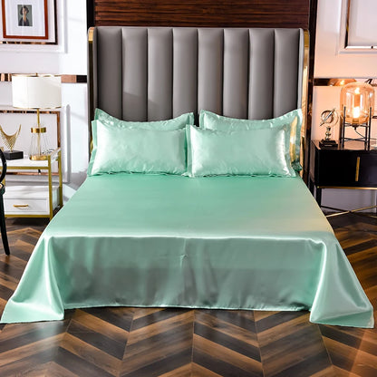 Solid Satin Bed Sheet Set