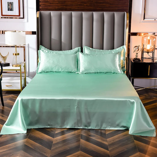 Solid Satin Bed Sheet Set