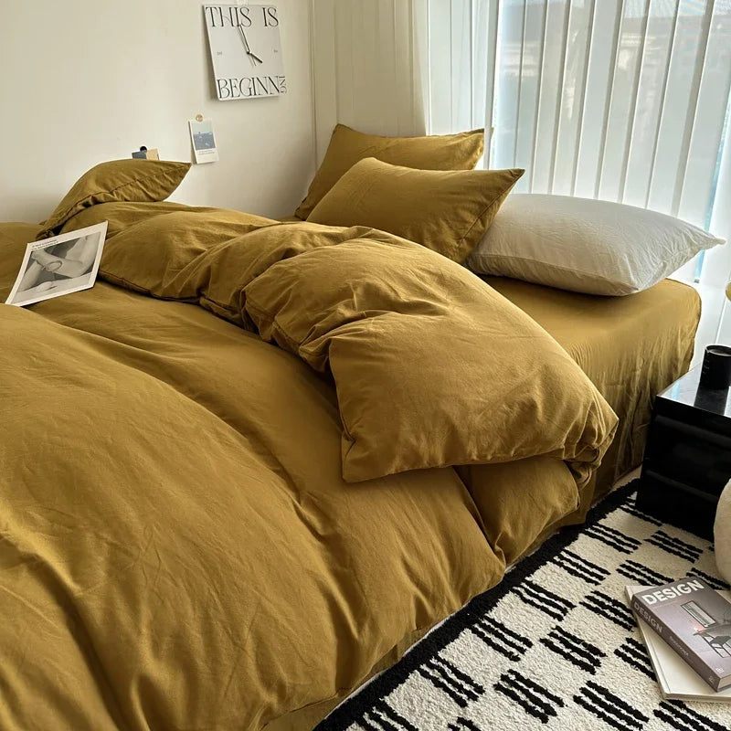Minimal Cotton Linen Bed Set