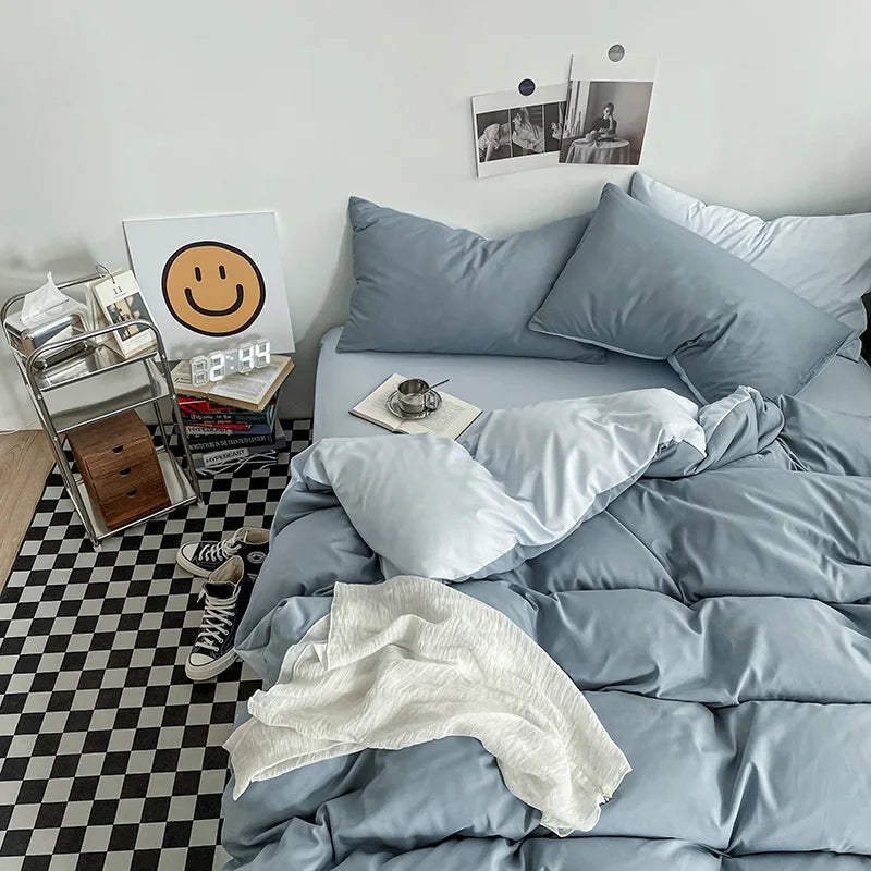 Solid Washed Cotton Bedding Set