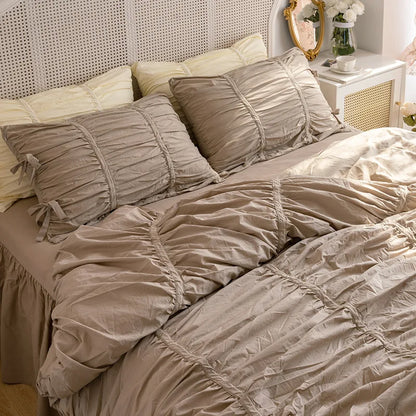White Ruffle Cotton Duvet Set
