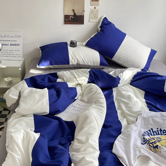 Striped Dot Linen Bedding Set