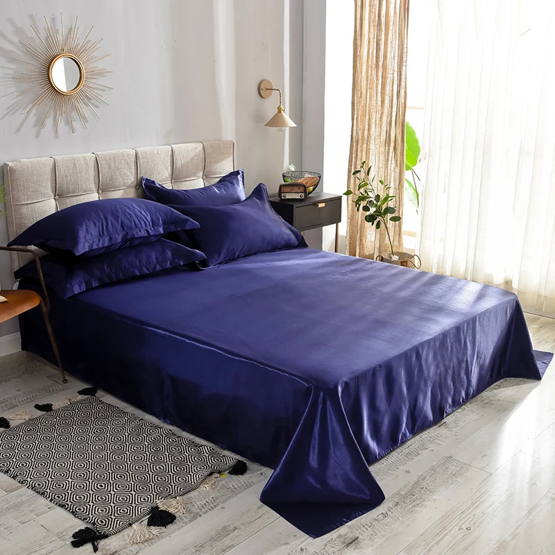 Solid Satin Bed Sheet Set