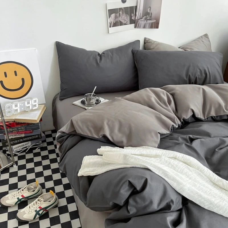Solid Washed Cotton Bedding Set