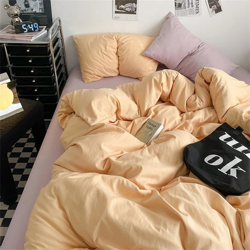 Washed Cotton Linen Bedding Set