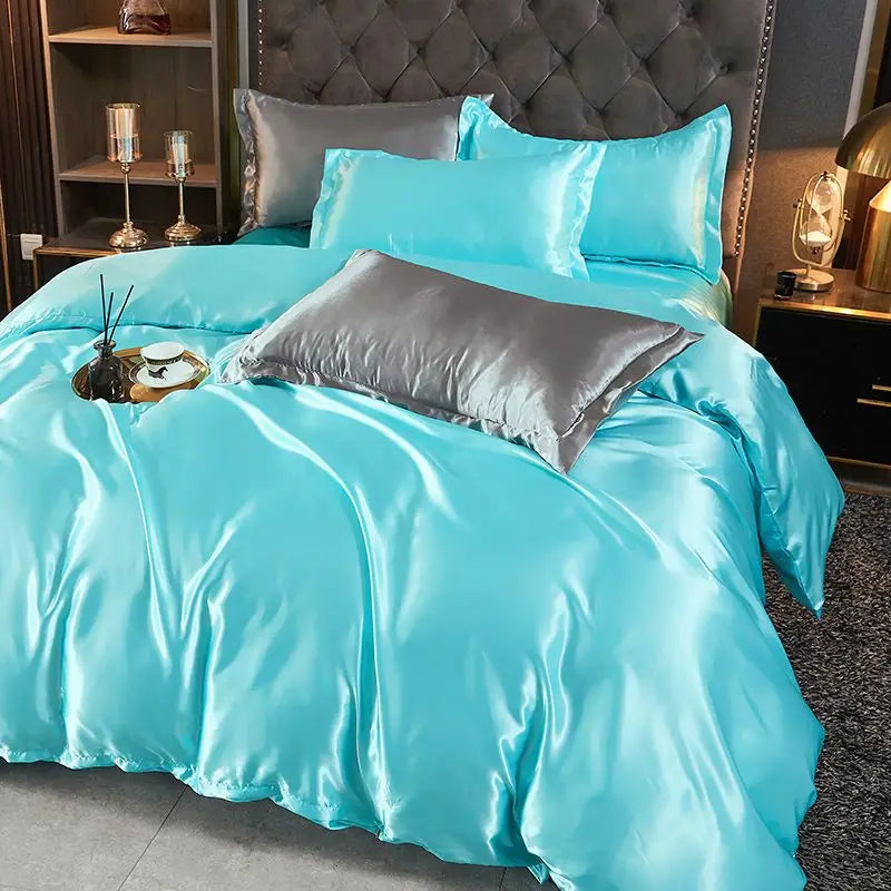 White Satin Rayon Duvet Cover